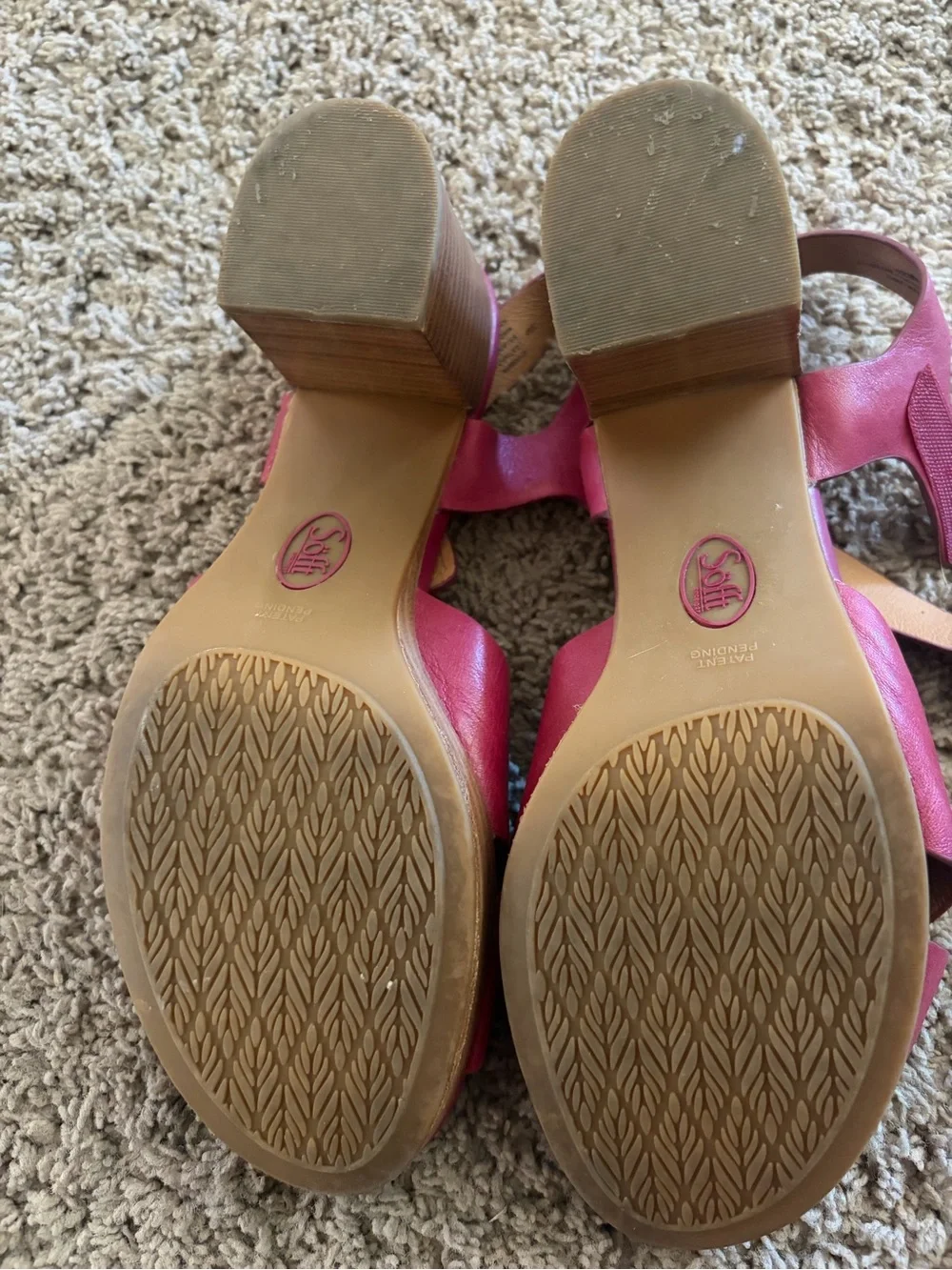 Sofft Fuchsia Leather Woven Slingback Sandals